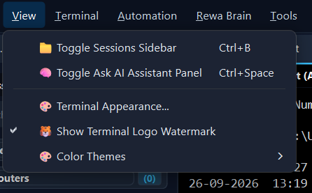 Appearance and Themes Menu